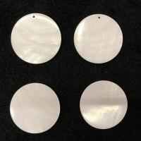 Natural White Shell Pendants Round DIY beige + Sold By PC