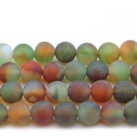 Agate Beads Malachite Agate Round DIY & matte & frosted mixed colors Sold By Strand
