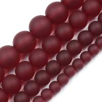 Round Crystal Beads, DIY & different size for choice & matte & frosted, siam, Sold By Strand