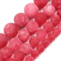 Rhodonite Beads, Runde, du kan DIY & forskellig størrelse for valg & mat & frosted, rød, Solgt af Strand