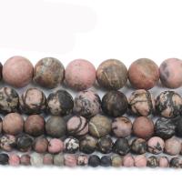 Natural Rhodonite Beads Rhodochrosite Round DIY & matte & frosted mixed colors Sold By Strand