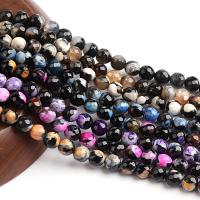 Achat Perlen, Feuerachat, rund, poliert, unterschiedliche Farbe und Muster für die Wahl & DIY, keine, 8mm, verkauft per 15 ZollInch Strang