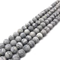 Map Stone Beads, Round, DIY & different size for choice & matte & frosted, more colors for choice, Sold By Strand