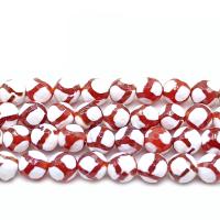 Ágata natural tibetano Dzi Beads, Ágata tibetana, Roda, DIY & tamanho diferente para a escolha, branco, vendido por Strand