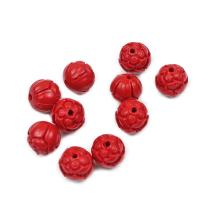 Zinnoberrot Perlen, Cinnabaris, rund, DIY & verschiedene Größen vorhanden, rot, verkauft von PC
