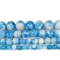 Jade Perlen, persische Jade, rund, DIY & verschiedene Größen vorhanden, blau, verkauft von Strang
