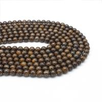 Bronzite Stone Beads, Runde, poleret, du kan DIY & forskellig størrelse for valg, brun, Solgt Per 38 cm Strand