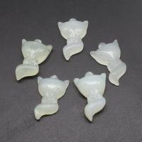 Gemstone Pendants Jewelry, Jade New Mountain, Fox, polished, DIY, light green, 34*22*8mm, Hole:Approx 1mm, 5PCs/Bag, Sold By Bag