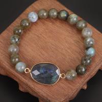 Gemstone Bracelets Labradorite with Zinc Alloy plated fashion jewelry & for woman 160mm Sold By Strand