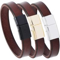 Cowhide Bracelet Faux Leather with Zinc Alloy plated fashion jewelry & Unisex longuff1a20.5-22.5CM widthuff1a1.1CM Sold By Strand