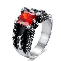 Ring Finger ze stali nierdzewnej, Szklany kamień, Powlekane, biżuteria moda & różnej wielkości do wyboru & dla człowieka, dostępnych więcej kolorów, 12x8mm, sprzedane przez PC