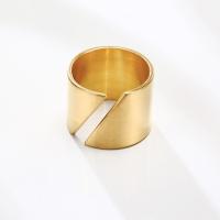 Vinger Ring in edelstaal, Roestvrij staal, plated, mode sieraden & verschillende grootte voor keus & voor vrouw, goud, 15mm, Verkocht door PC