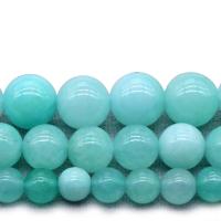 Natural Chalcedony Bead Blue Chalcedony Round DIY cyan Sold By Strand