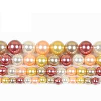 Abalorios de Nácar Colorido Natural, Shell Pearl, Esférico, Bricolaje & diverso tamaño para la opción, color mixto, Vendido por Sarta