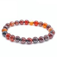 Agate Jewelry Bracelet, Miracle Agate, Round, Unisex & different size for choice, red, Sold By Strand