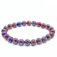 Gemstone Bracelets, turquoise, Round, Unisex & different size for choice, multi-colored, Sold By Strand
