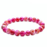 Gemstone Bracelets, Persian Jade, Round, Unisex & different size for choice, rose camouflage, Sold By Strand