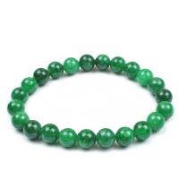Gemstone Bracelets, Green Calcedony, Round, Unisex & different size for choice, green,  18cm, Sold By Strand
