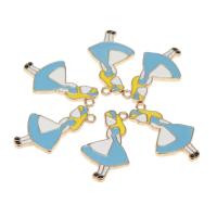 Tibetan Style Enamel Pendants, with enamel, Girl, plated, DIY, blue, 31*18*7mm, Hole:Approx 1.8mm, 100PCs/Bag, Sold By Bag