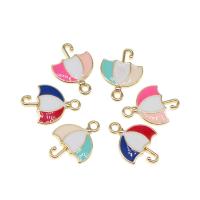 Tibetan Style Enamel Pendants, Umbrella, plated, different color and pattern for choice & DIY, more colors for choice, 16*12*2mm, Hole:Approx 2mm, 100PCs/Bag, Sold By Bag