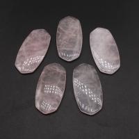 quartz rose décoration, ellipse, poli, DIY, rose, 43*22*4mm, Vendu par PC