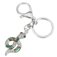 Bag Purse Charms Keyrings Keychains, Brass, Snake, plated, durable & hardwearing & with cubic zirconia, more colors for choice, nickel, lead & cadmium free, 24x35x5mm,30x2mm,23x44x5.5mm, 5Strands/Lot, Sold By Lot