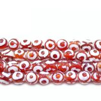 Naturlige Lace Agate perler, blonde agat, Runde, du kan DIY, rød camouflage, 8mm, Ca. 45pc'er/Strand, Solgt Per Ca. 14.2 inch Strand