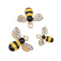 Zinc Alloy Enamel Pendants with enamel Bee plated DIY yellow Approx 2mm Sold By Bag