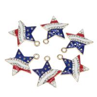 Zinc Alloy Enamel Pendants with enamel Star plated DIY 23*19*3mm Approx 2mm Sold By Bag