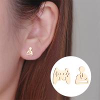 asymmetrische Ohrringe, Edelstahl, plattiert, Modeschmuck & für Frau, keine, verkauft von Paar