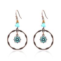 Zinc Alloy Drop Earrings antique brass color plated vintage & Bohemian style & for woman nickel lead & cadmium free Sold By Pair
