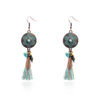 Fashion Fringe Earrings Zinc Alloy antique copper color plated vintage & Bohemian style & for woman nickel lead & cadmium free Sold By Pair