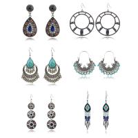 Tibetan Style Drop Earrings, plated, vintage & Bohemian style & different styles for choice & for woman, more colors for choice, nickel, lead & cadmium free, Sold By Pair