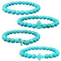 Fashion Turquoise Bracelets, fashion jewelry & Unisex & different styles for choice, blue, 18.5-19CM, Sold By Strand