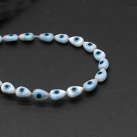 Modni zlo oko nakit Beads, Školjka, Suza, možete DIY, plav, 4*6*2mm, 10računala/Torba, Prodano By Torba