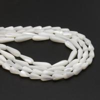 Prirodni White Shell perle, Školjka, Suza, možete DIY & različite veličine za izbor, bijel, Prodano By Strand
