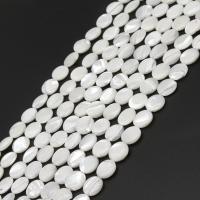 Prirodni White Shell perle, Školjka, Stan Okrugli, možete DIY, bijel, 10*10*4mm, Prodano By Strand