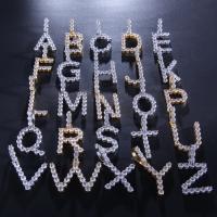 Кубический циркон микро проложить латуни ожерелье, Латунь, Алфавитное письмо, Другое покрытие, Французская веревочной цепь & Мужская & инкрустированное микро кубического циркония, Много цветов для выбора, не содержит никель, свинец, 3mm, Продан через 24 дюймовый Strand