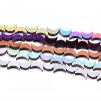 Ikke-magnetiske Hæmatit perler, Moon, forgyldt, du kan DIY, flere farver til valg, 5x18mm, Solgt af Strand