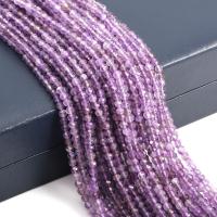 Natural Amethyst Beads Round DIY & faceted purple Sold By Strand