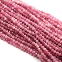 Gemstone Jewelry Beads Tourmaline Round DIY & faceted pink Sold By Strand