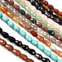 Mixed Gemstone Beads, Natural Stone, Teardrop, DIY & faceted, more colors for choice, 7x9x5mm, Approx 20PCs/Strand, Sold Per Approx 7.9 Inch Strand