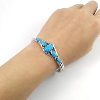Bracelet en alliage de zinc, avec turquoise, bijoux de mode, plus de couleurs à choisir, 5.7CM, Vendu par PC