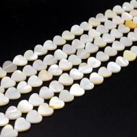 Perles de coquillages blancs, coquille, coeur, DIY, blanc, 8*2mm, Vendu par brin