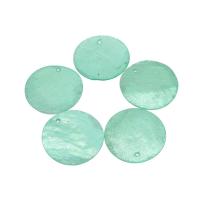 Shell Pendants, Round, DIY, blue, 30*0.1mm, Hole:Approx 1mm, 100PCs/Bag, Sold By Bag