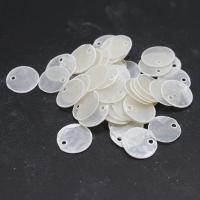 Natürliche weiße Muschel Anhänger, rund, DIY, weiß, 12mm, Bohrung:ca. 1mm, 100PCs/Tasche, verkauft von Tasche