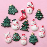Christmas Cabochons, Resin, Christmas Design & DIY & different styles for choice & enamel, more colors for choice, 50PCs/Bag, Sold By Bag