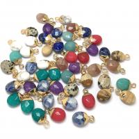 Biżuteria wisiorki kamienie, Kamień szlachetny, ze Mosiądz, Platerowane w kolorze złota, DIY, dostępnych więcej kolorów, 8x8mm, sprzedane przez PC