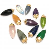 Biżuteria wisiorki kamienie, Kamień szlachetny, Platerowane w kolorze złota, DIY, dostępnych więcej kolorów, 22x35mm, sprzedane przez PC