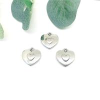 Stainless Steel Heart Pendants, 304 Stainless Steel, DIY, original color, 16x17x3.50mm, Sold By PC